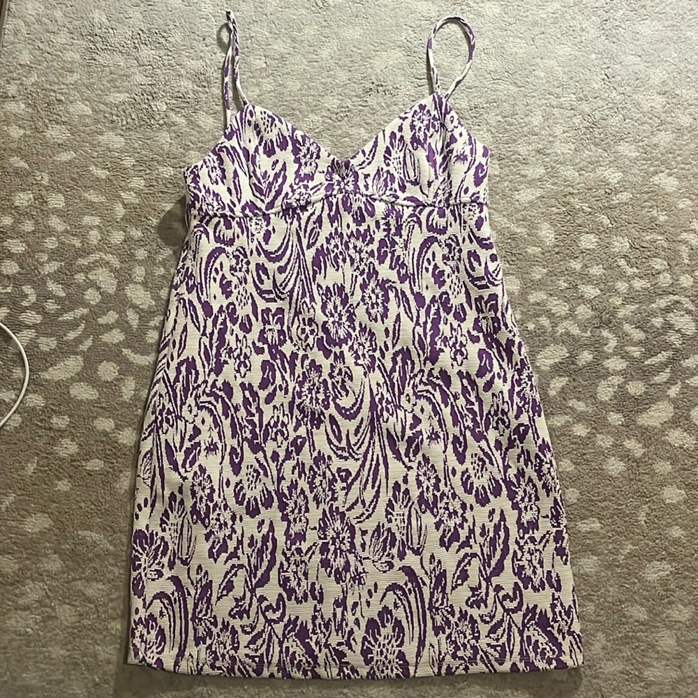 Zara Purple and White Textured Dress.